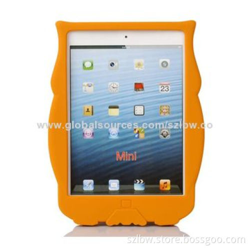 Owl shape silicone protective soft case cover for iPad, cute animal design